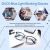 image:imageDUCO Blue Light Blocking Glasses For Men Blue Ray Glasses Oversized Computer Glasses Retro Square Fashion Eyeglasses 5223Transparent Blue