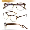 image:imageDUCO Blue Light Glasses for Men Women Blue Ray Blocking Glasses Computer Gaming Glasses Teens Retro Round Eyeglasses Frame Brown 5206
