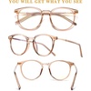 image:imageDUCO Blue Light Glasses for Men Women Blue Ray Blocking Glasses Computer Gaming Glasses Teens Retro Round Eyeglasses Frame Brown 5216