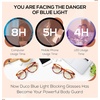 image:imageDUCO Blue Light Glasses for Women Men Computer Gaming Glasses for Teens Anti Eyestrain Reading Eyeglasses Brown 1230