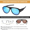 image:imageDUCO Fit Over Sunglasses for Men Women Wear Over Glasses Retro Wrap Around Polarized Sun Glasses UV400 Protection Blue