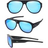 image:imageDUCO Fit Over Sunglasses for Men Women Wear Over Glasses Retro Wrap Around Polarized Sun Glasses UV400 Protection Blue