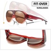 image:imageDUCO Fit Over Sunglasses for Men Women Wear Over Glasses Retro Wrap Around Polarized Sun Glasses UV400 Protection Brown