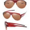 image:imageDUCO Fit Over Sunglasses for Men Women Wear Over Glasses Retro Wrap Around Polarized Sun Glasses UV400 Protection Brown