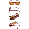 image:imageDUCO Fit Over Wraparound Sunglasses for Men and Women Polarized Wear Over Sunglasses 8960 Red Frame Brown LensLens Height 36mm
