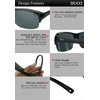 image:imageDUCO Fit Over Wraparound Sunglasses for Men and Women Polarized Wear Over Sunglasses 8960 Red Frame Brown LensLens Height 36mm