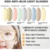 image:imageDUCO Kids Blue Light Glasses Girls Boys Computer Gaming Eyeglasses Anti UVBluelight Glasses for Kids Age 610 K028Clear Yellow