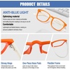 image:imageDUCO Kids Blue Light Glasses Girls Boys Computer Gaming Eyeglasses Anti UVBluelight Glasses for Kids Age 610 K028Orange White
