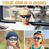 image:imageDUCO Kids Sunglasses Age 610 Boys Girls Polarized UV400 Youth Cycling Glasses Baseball Tennis Pickleball Softball RunningBlack Frame Orange Temple Grey Lens