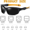 image:imageDUCO Kids Sunglasses Age 610 Boys Girls Polarized UV400 Youth Cycling Glasses Baseball Tennis Pickleball Softball RunningBlack Frame Orange Temple Grey Lens