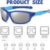 image:imageDUCO Kids Sunglasses Age 610 Boys Girls Polarized UV400 Youth Cycling Glasses Baseball Tennis Pickleball Softball RunningBlue Frame Blue Temple Mirror Lens