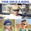 image:imageDUCO Kids Sunglasses Age 610 Boys Girls Polarized UV400 Youth Cycling Glasses Baseball Tennis Pickleball Softball RunningBlue Frame Blue Temple Mirror Lens