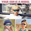 image:imageDUCO Kids Sunglasses Age 610 Boys Girls Polarized UV400 Youth Cycling Glasses Baseball Tennis Pickleball Softball RunningRed Frame Black Temple Grey Lens