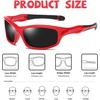 image:imageDUCO Kids Sunglasses Age 610 Boys Girls Polarized UV400 Youth Cycling Glasses Baseball Tennis Pickleball Softball RunningRed Frame Black Temple Grey Lens