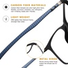 image:imageDUCO Luxury Carbon Fiber Temple Eyewear Blue Light Blocking Glasses for Men and Women Glasses for Computer Eye Strain 5221 Black Frame Blue Temple