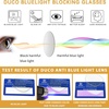 image:imageDUCO Luxury Carbon Fiber Temple Eyewear Blue Light Blocking Glasses for Men and Women Glasses for Computer Eye Strain 5221 Black Frame Blue Temple