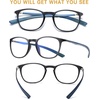 image:imageDUCO Luxury Carbon Fiber Temple Eyewear Blue Light Blocking Glasses for Men and Women Glasses for Computer Eye Strain 5222 Black Frame Blue Temple