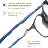 image:imageDUCO Luxury Carbon Fiber Temple Eyewear Blue Light Blocking Glasses for Men and Women Glasses for Computer Eye Strain 5222 Black Frame Blue Temple