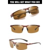 image:imageDUCO Mens Sports Polarized Driving Carbon Fiber Sunglasses For Men UV400 Protection DC8277 Brown Frame Brown Lens
