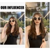 image:imageDUCO Oversized Polarized Sunglasses Womens Trendy Mirrored Shades Retro Round Vintage Light Weight UV400 Sun Glasses W016 34Beige Frame Brown Lens