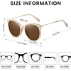 image:imageDUCO Oversized Polarized Sunglasses Womens Trendy Mirrored Shades Retro Round Vintage Light Weight UV400 Sun Glasses W016 34Beige Frame Brown Lens
