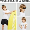 image:imageDUCO Polarized Kids Sunglasses Boys Cute Unbreakable Sunglasses for Kids UV400 Protection Age 510 K019Black Frame Yellow Temple