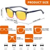 image:imageDUCO Polarized Night Vision Glasses for Men and Women Yellow Safety Driving Glasses with UV Protection and Anti Glare Blue Purple