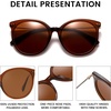 image:imageDUCO Polarized Oversized Sunglasses for Women Trendy Mirrored Shades Round Light Weight UV400 Sun Glasses DC2340Brown Frame Brown Lens