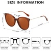 image:imageDUCO Polarized Oversized Sunglasses for Women Trendy Mirrored Shades Round Light Weight UV400 Sun Glasses DC2340Brown Frame Brown Lens