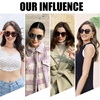image:imageDUCO Polarized Oversized Sunglasses for Women Trendy Mirrored Shades Round Light Weight UV400 Sun Glasses DC2340Tortoise Frame Brown Lens