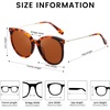 image:imageDUCO Polarized Oversized Sunglasses for Women Trendy Mirrored Shades Round Light Weight UV400 Sun Glasses DC2340Tortoise Frame Brown Lens