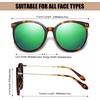 image:imageDUCO Polarized Oversized Sunglasses for Women Trendy Mirrored Shades Round Light Weight UV400 Sun Glasses DC2340Tortoise Frame Revo Green Mirror