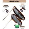 image:imageDUCO Polarized Oversized Sunglasses for Women Trendy Mirrored Shades Round Light Weight UV400 Sun Glasses DC2340Tortoise Frame Revo Green Mirror