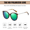 image:imageDUCO Polarized Oversized Sunglasses for Women Trendy Mirrored Shades Round Light Weight UV400 Sun Glasses DC2340Tortoise Frame Revo Green Mirror