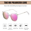 image:imageDUCO Polarized Oversized Sunglasses for Women Trendy Mirrored Shades Round Light Weight UV400 Sun Glasses DC2340Transparent Frame Revo Purple Lens