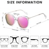 image:imageDUCO Polarized Oversized Sunglasses for Women Trendy Mirrored Shades Round Light Weight UV400 Sun Glasses DC2340Transparent Frame Revo Purple Lens