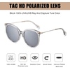 image:imageDUCO Polarized Oversized Sunglasses for Women Trendy Mirrored Shades Round Light Weight UV400 Sun Glasses DC2340Transparent Grey Frame Silver Mirror