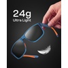 image:imageDUCO Polarized Square Sunglasses UV400 Protection amp HD for Unisex 6288A01 Transparent Blue Frame Grey Lens