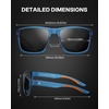 image:imageDUCO Polarized Square Sunglasses UV400 Protection amp HD for Unisex 6288A01 Transparent Blue Frame Grey Lens