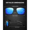 image:imageDUCO Polarized Square Sunglasses UV400 Protection amp HD for Unisex 6288A02 Matte Black Frame Revo Blue Lens