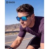 image:imageDUCO Polarized Square Sunglasses UV400 Protection amp HD for Unisex 6288A02 Matte Black Frame Revo Blue Lens
