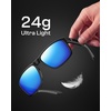 image:imageDUCO Polarized Square Sunglasses UV400 Protection amp HD for Unisex 6288A02 Matte Black Frame Revo Blue Lens