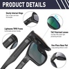 image:imageDUCO Polarized Square Sunglasses UV400 Protection amp HD for Unisex 6288A03 Transparent Gray Frame Purple Green Lens
