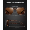 image:imageDUCO Polarized Square Sunglasses UV400 Protection amp HD for Unisex 6288A04 Tortoise Frame Brown Lens