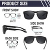 image:imageDUCO Polarized Square Sunglasses UV400 Protection amp HD for Unisex 6288A05 Matte Black Frame Gray Lens