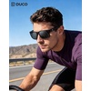 image:imageDUCO Polarized Square Sunglasses UV400 Protection amp HD for Unisex 6288A05 Matte Black Frame Gray Lens