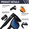 image:imageDUCO Polarized Square Sunglasses UV400 Protection amp HD for Unisex 6288A06 Matte Black Frame Revo Orange Lens