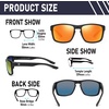 image:imageDUCO Polarized Square Sunglasses UV400 Protection amp HD for Unisex 6288A06 Matte Black Frame Revo Orange Lens
