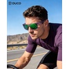 image:imageDUCO Polarized Square Sunglasses UV400 Protection amp HD for Unisex 6288A07 Matte Purple Frame Revo Green Lens