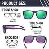 image:imageDUCO Polarized Square Sunglasses UV400 Protection amp HD for Unisex 6288A07 Matte Purple Frame Revo Green Lens